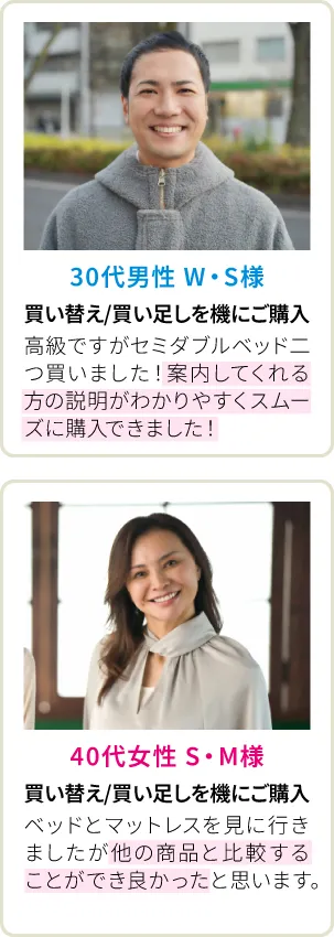 30代男性 W・S様、40代女性 S・M様