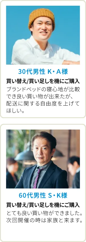 30代男性 K・A様、60代男性 S・K様