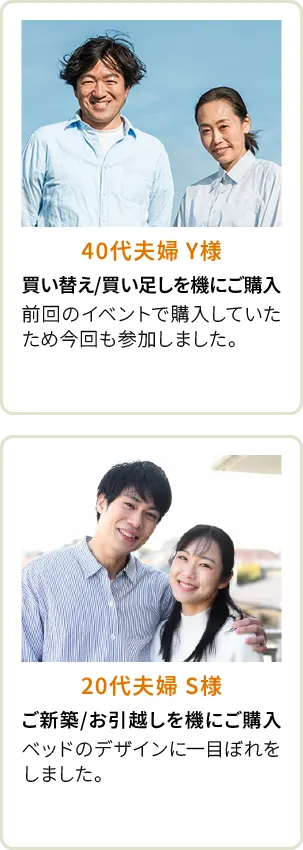 40代夫婦 Y様、20代夫婦 S様