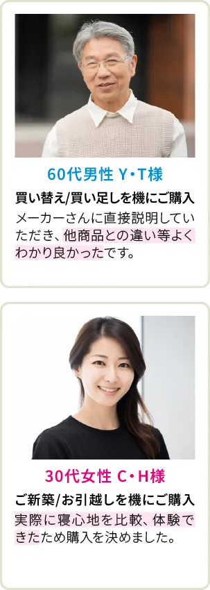 60代男性 Y・T様、30代女性 C・H様