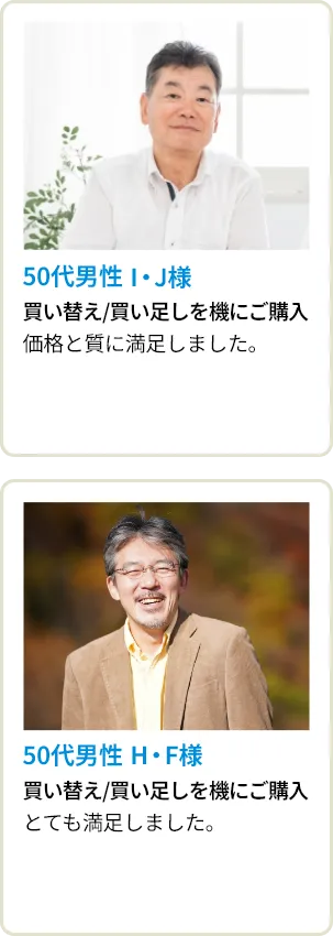 50代男性 I・J様・50代男性 H・F様