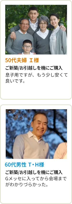 50代夫婦 I様 60代男性 T・H様