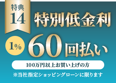 60回払い特別低金利1%