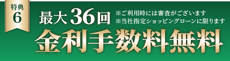 最大36回金利手数料無料