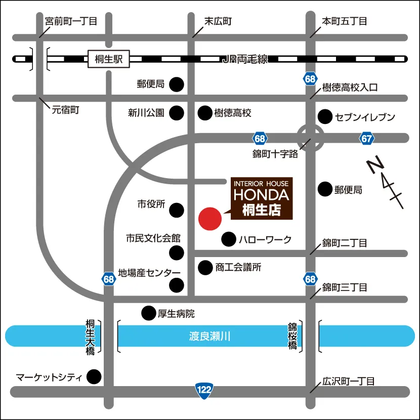 桐生店詳細地図